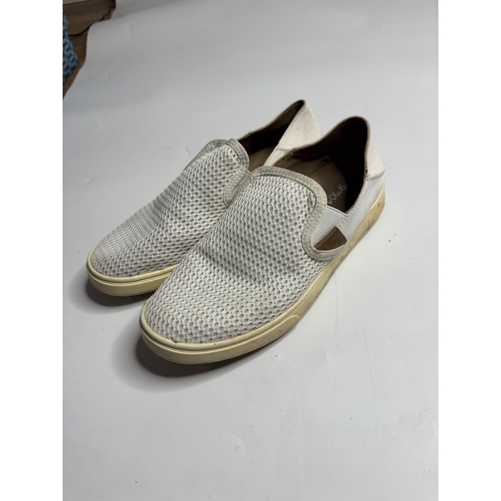 OluKai Women's Size W 8 EU 38 Pehuea Slip On Shoes White 20271 Coastal Boho